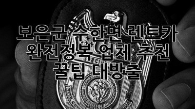 보은군 수한면 렌트카 완전정복!🚗💨 업체 추천 & 꿀팁 대방출