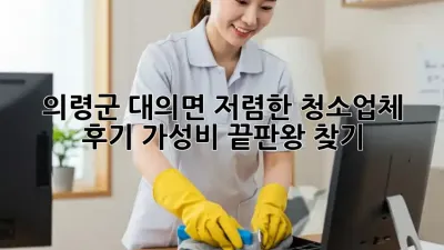 의령군 대의면 저렴한 청소업체 후기: 가성비 끝판왕 찾기!